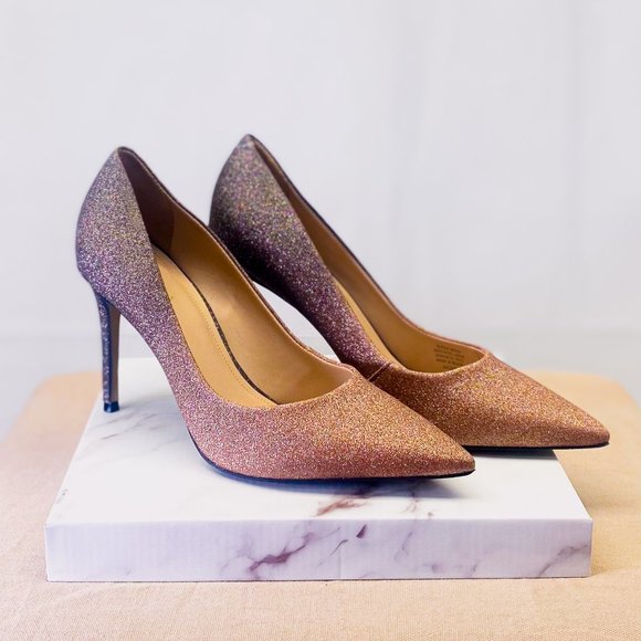 Women's Ombre Pink Sparkle Heels Black Prom Stiletto Pump CARVELA KURT GEIGER 7 - Picture 3 of 13